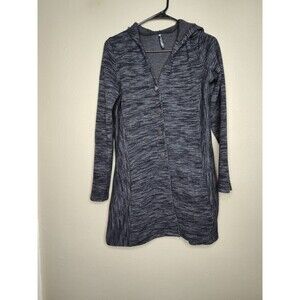 KUHL Isla Hooded Sweater Jacket Womens Small Wool Blend Mid Length Gray
